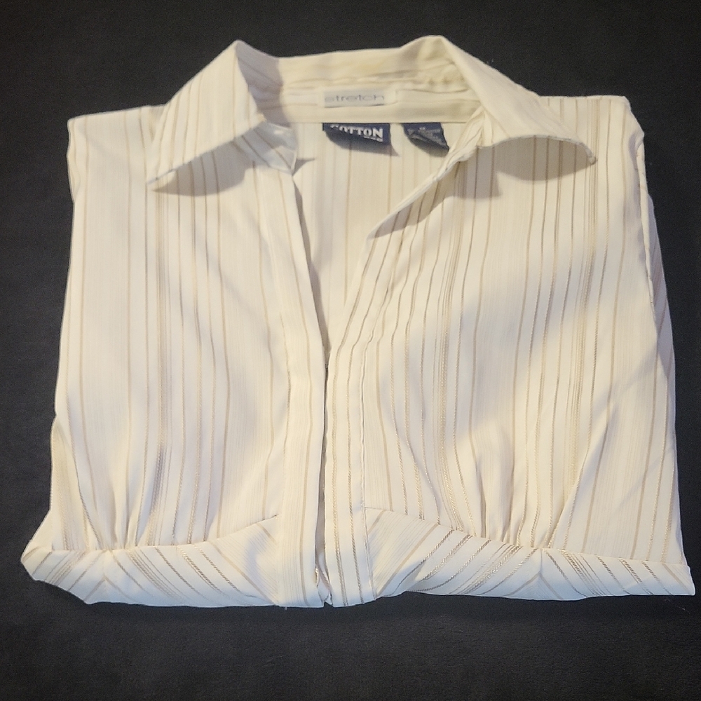 Cotton Express Cream Button Down Shirt with Subtle Texture